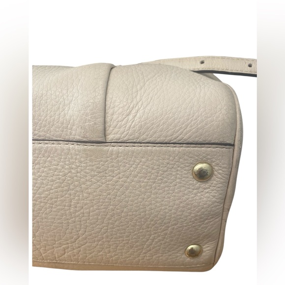 Coach Avery Pebbled Leather Satchel | Ivory Beige